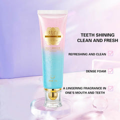 Close-up of Niacinamide whitening toothpaste bottle