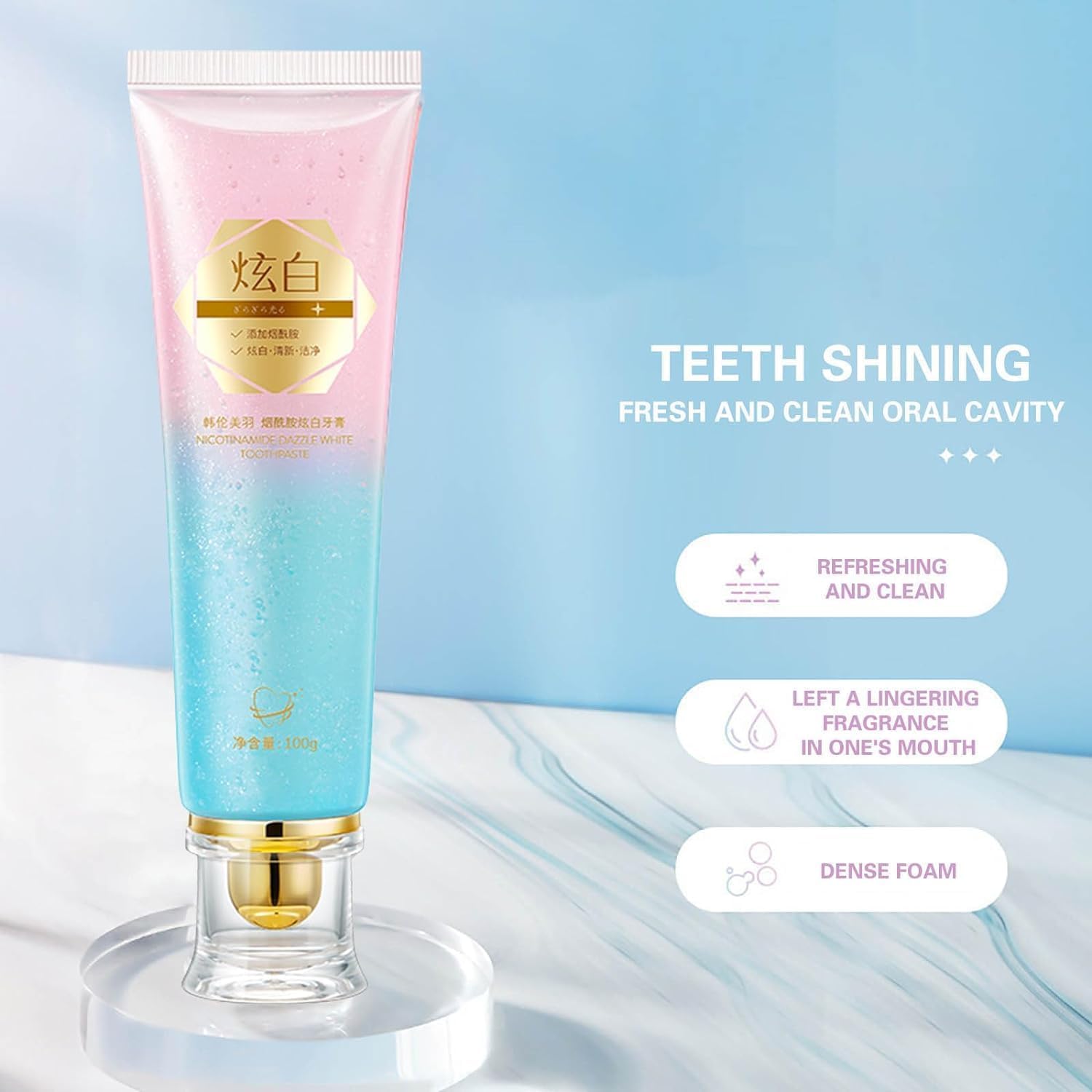 Product packaging and branding of Acssart Radiant Toothpaste