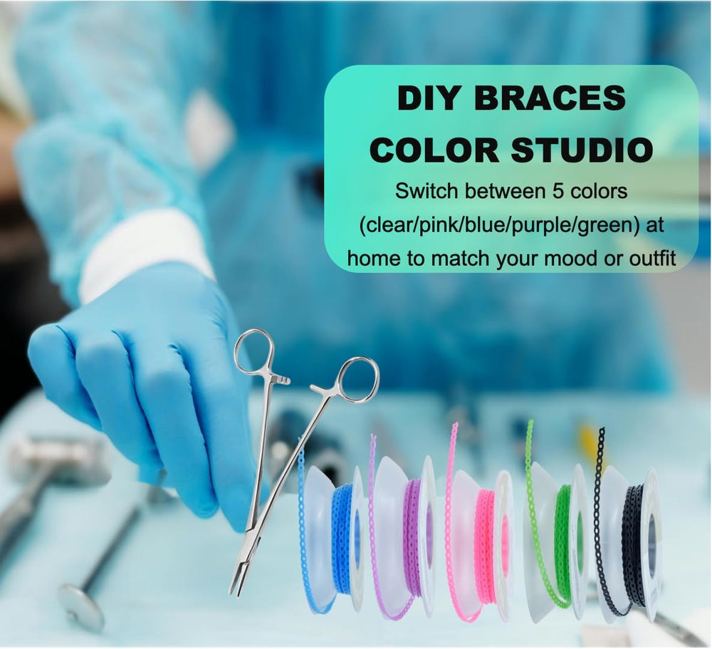 Teens and adults changing braces color using the kit