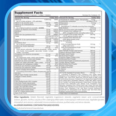 Close-up of the product label listing vitamins and minerals