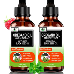 Two-pack Organic Oil of Oregano with Black Seed Oil liquid drops bottle