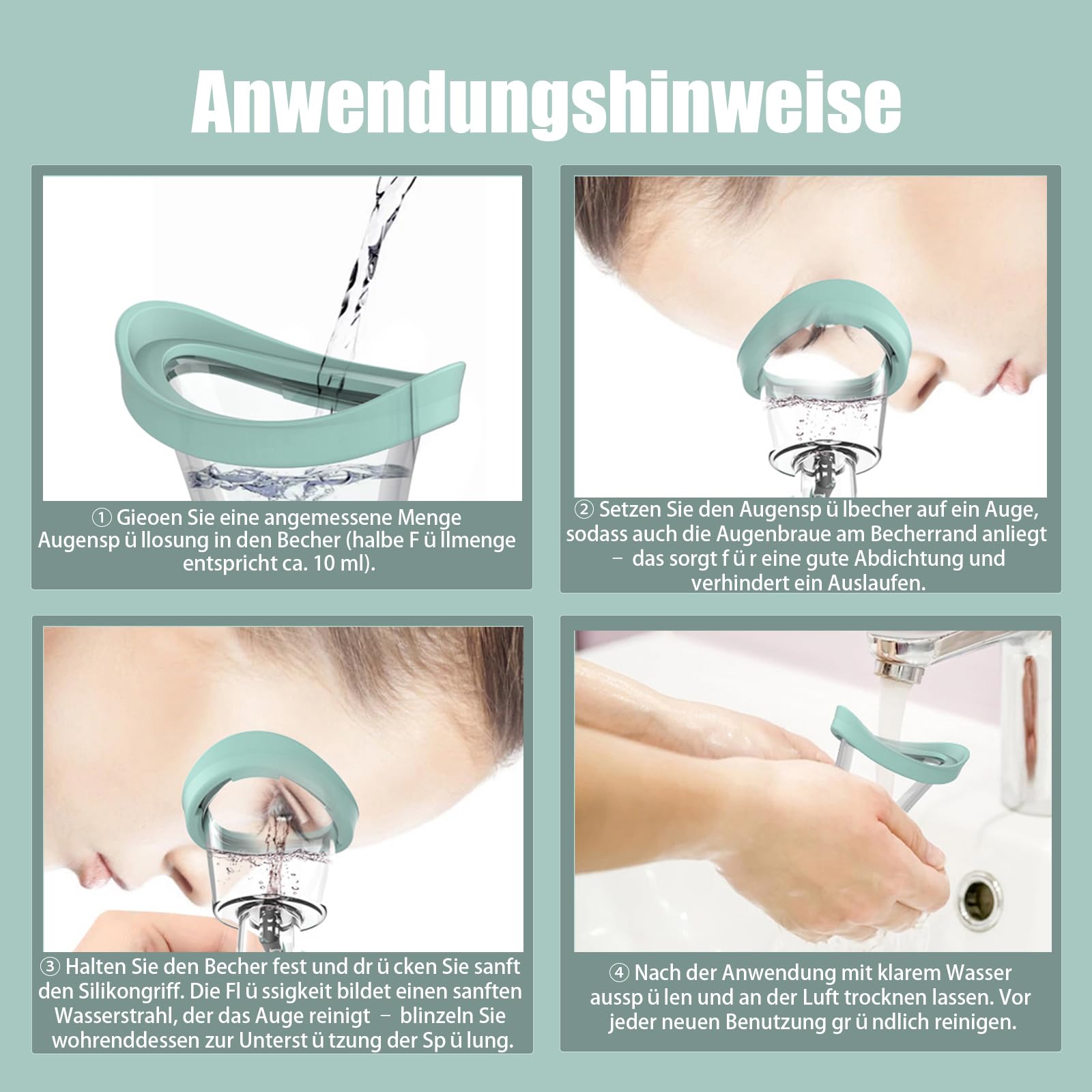 Compact, travel-friendly eye wash cup