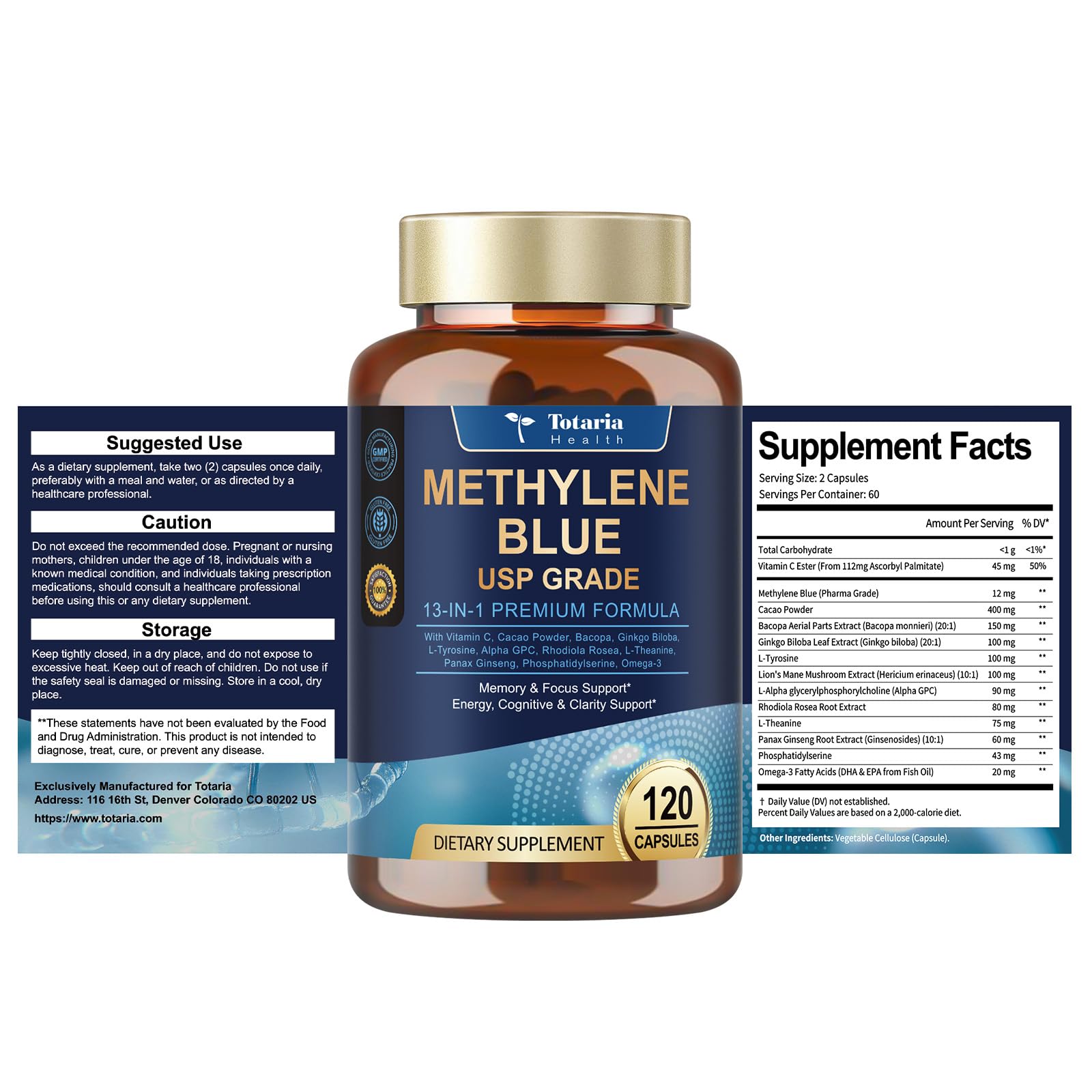 Product shot with bottle and capsules on desk