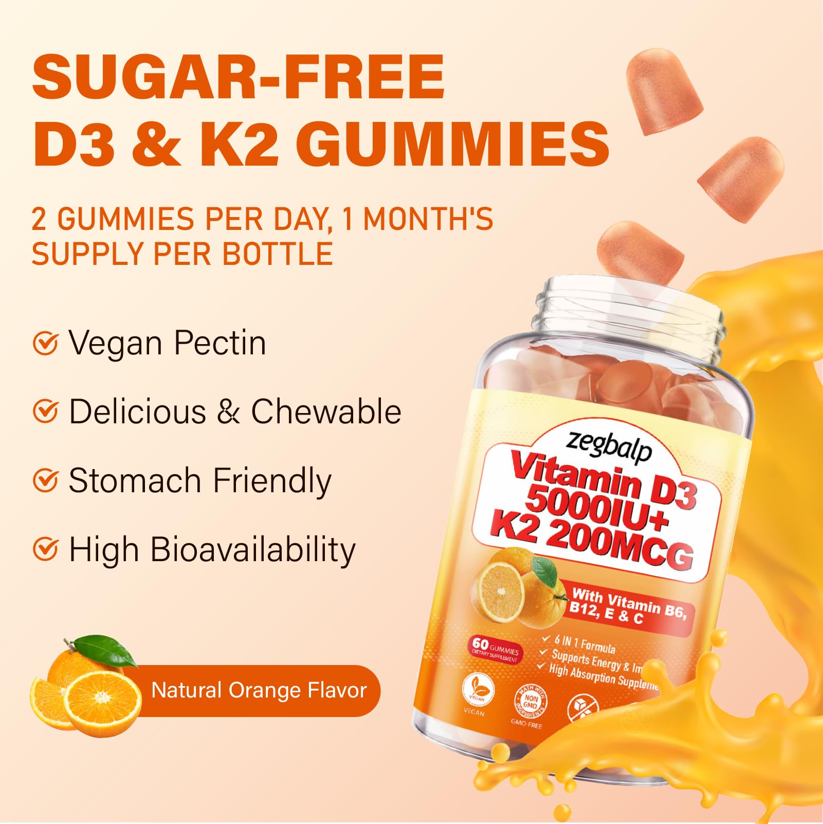 60 days supply label with 120 gummies