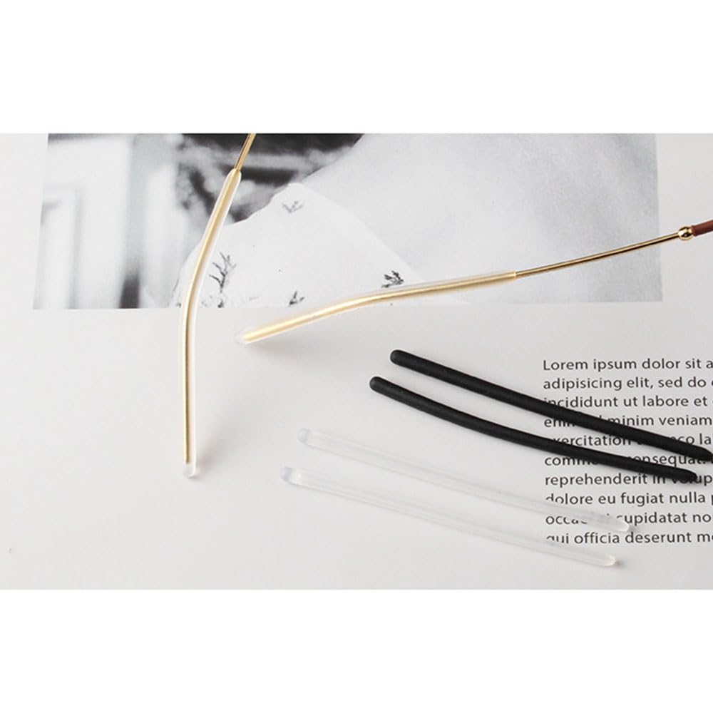 Two pairs of eyeglass end tips with tube sleeve replacement tips