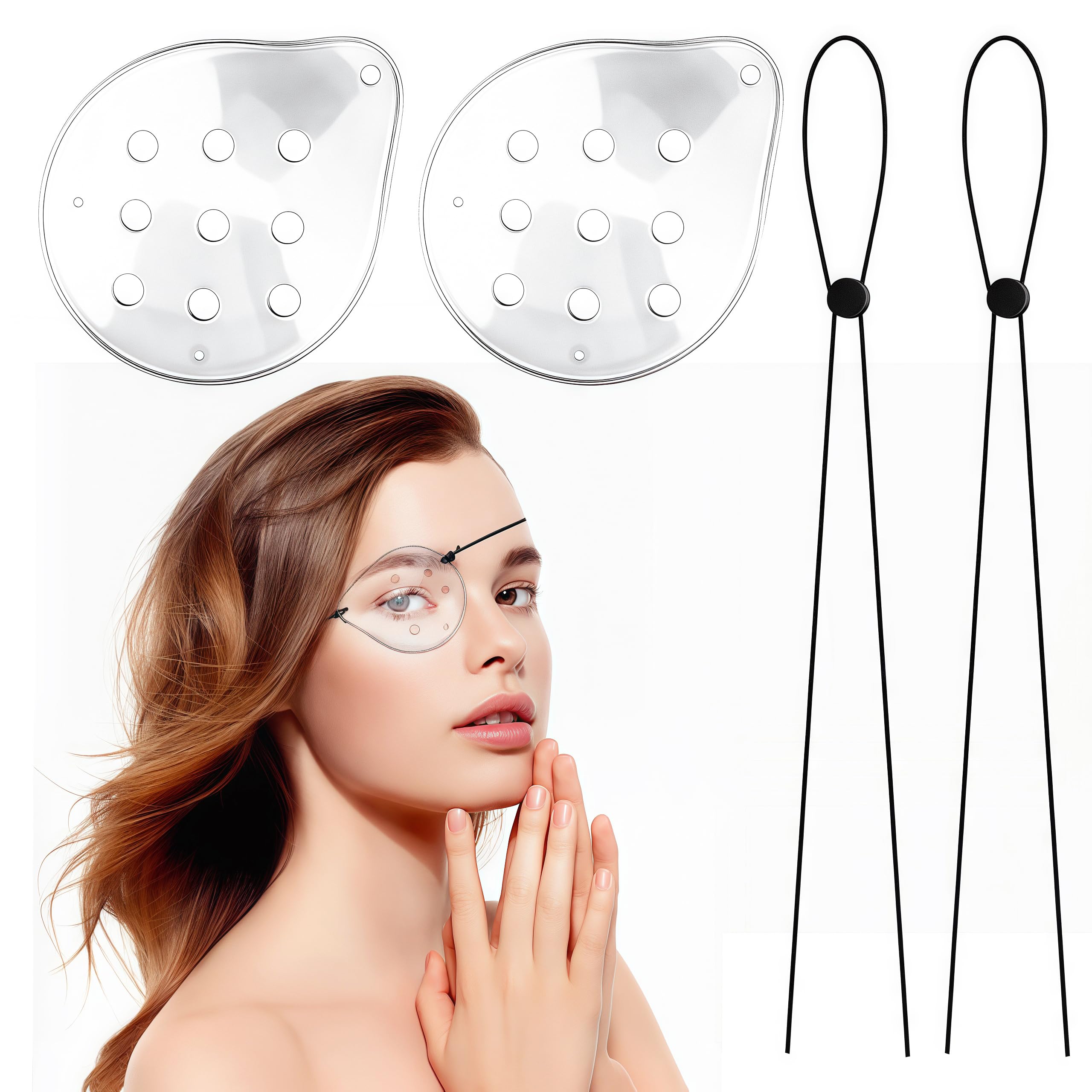 2-piece clear eye shields for cataract surgery (adult) front view