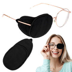 Two black silk eye patches for adults and kids