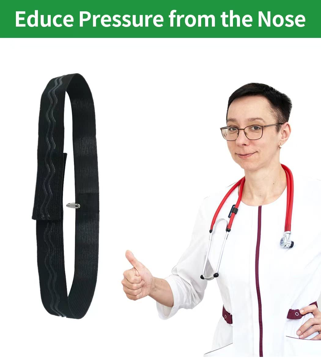 Black two-pack rhinoplasty eyeglass holder displayed with glasses.