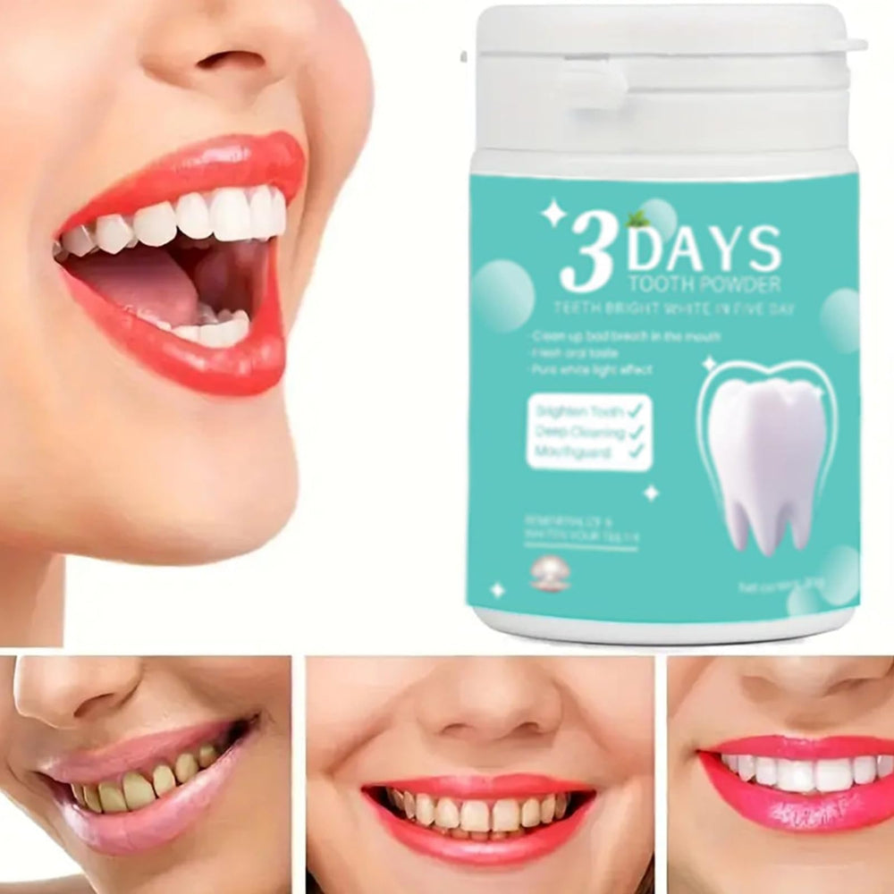 Packaging front view of 3 Days Tooth Powder