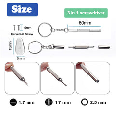 3-in-1 mini screwdriver for eyeglasses repair