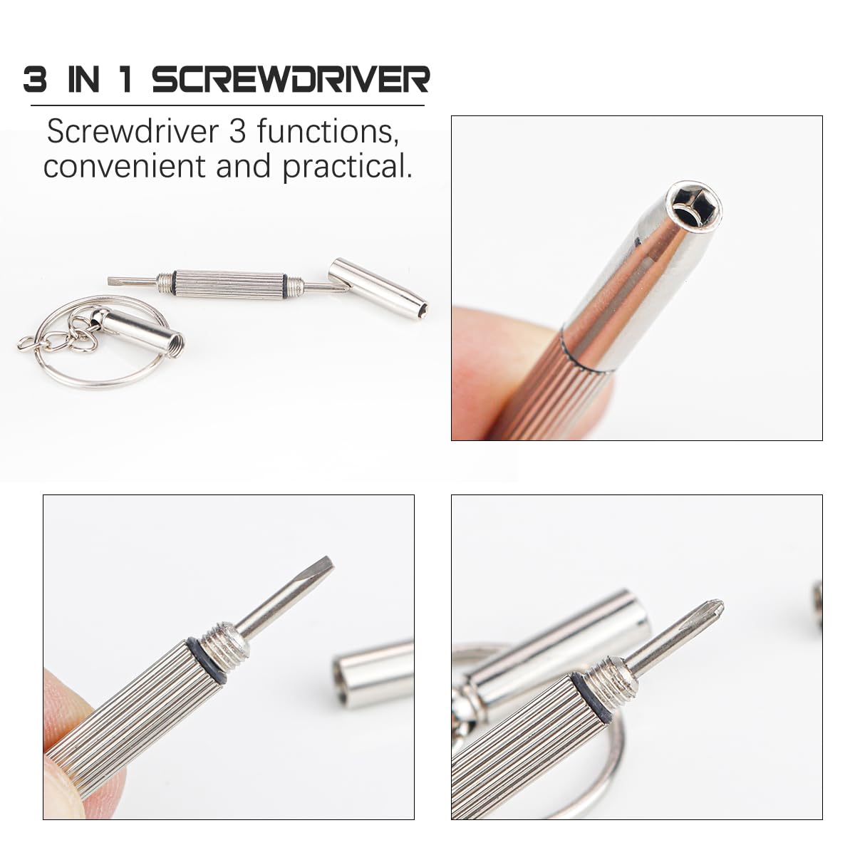 3-in-1 screwdriver included with replacement arms