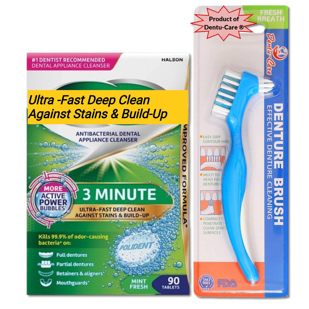 Boxed 3 Minute Denture Cleaner 90 tablets bundle