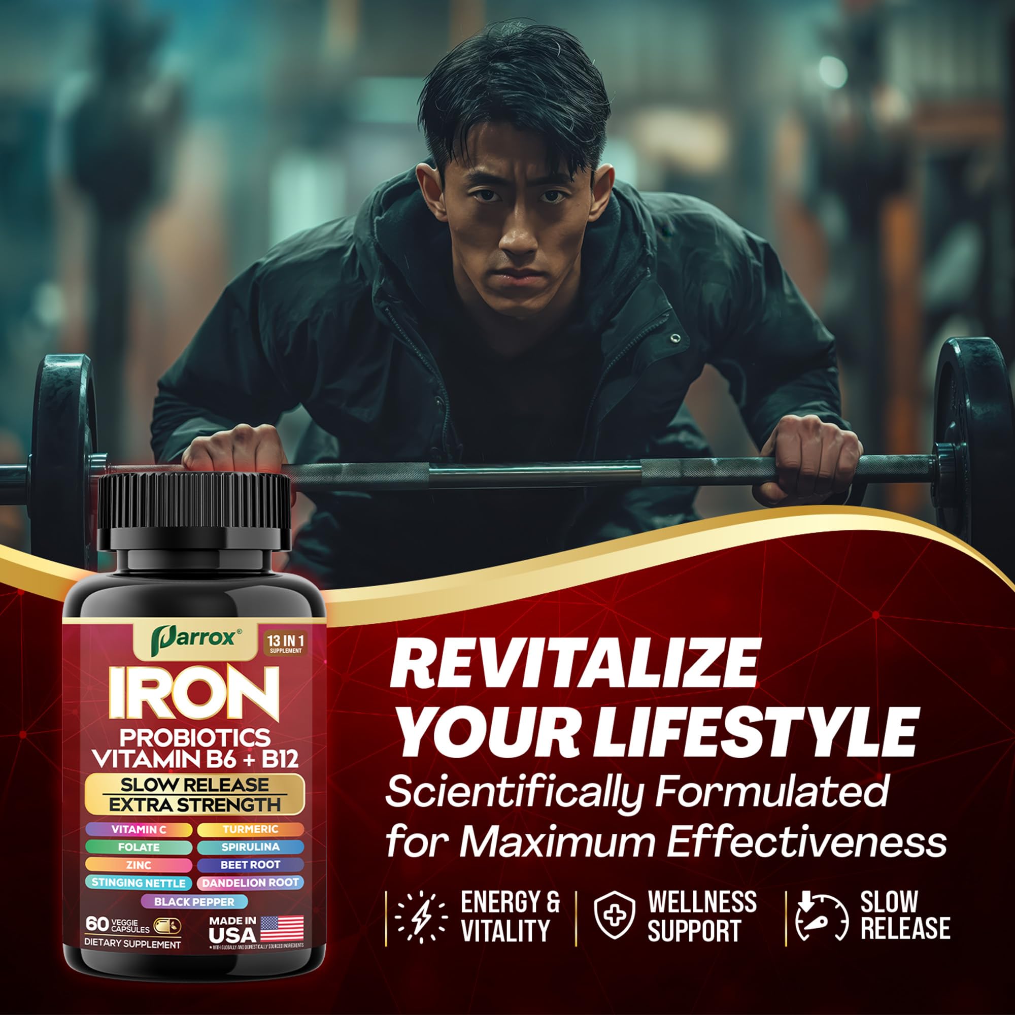 Three-pack packaging for iron supplement