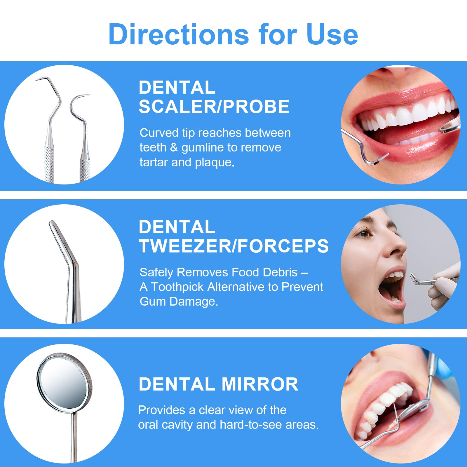 Dental mirror with anti-slip textured handles