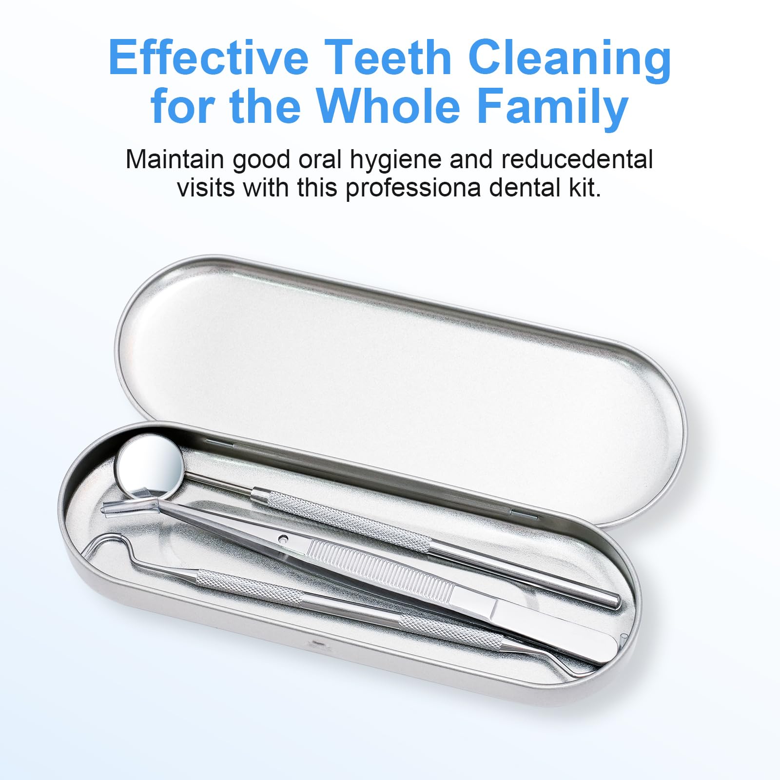 Compact 3-piece home oral care tool kit ready for travel or storage