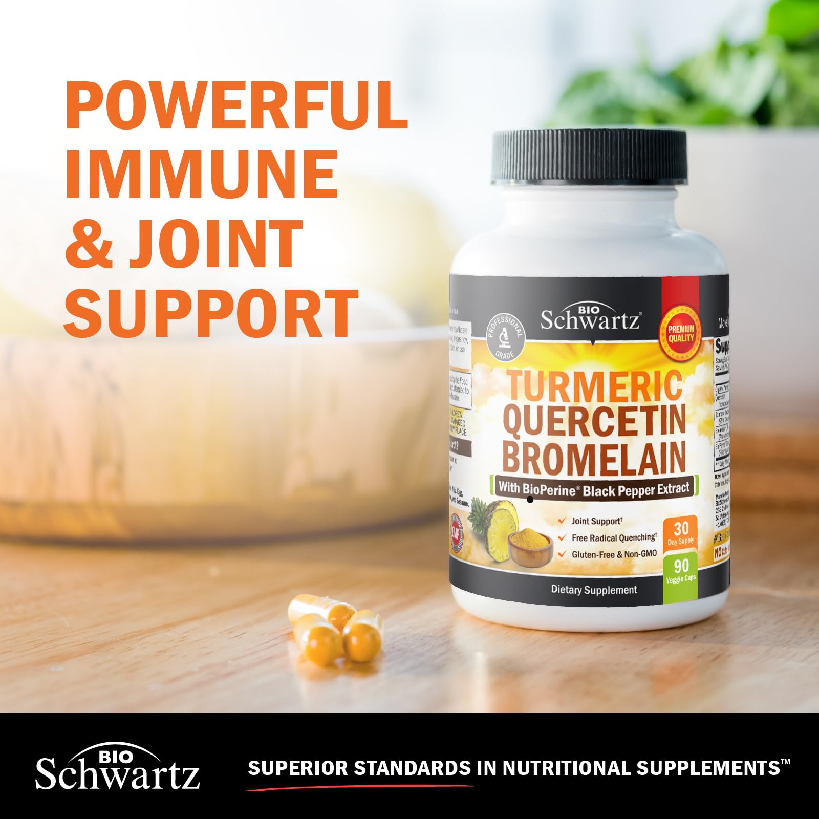 30-day supply packaging for Turmeric Quercetin Bromelain