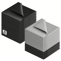 30-pack microfiber cleaning cloths for glasses and screens in black and gray