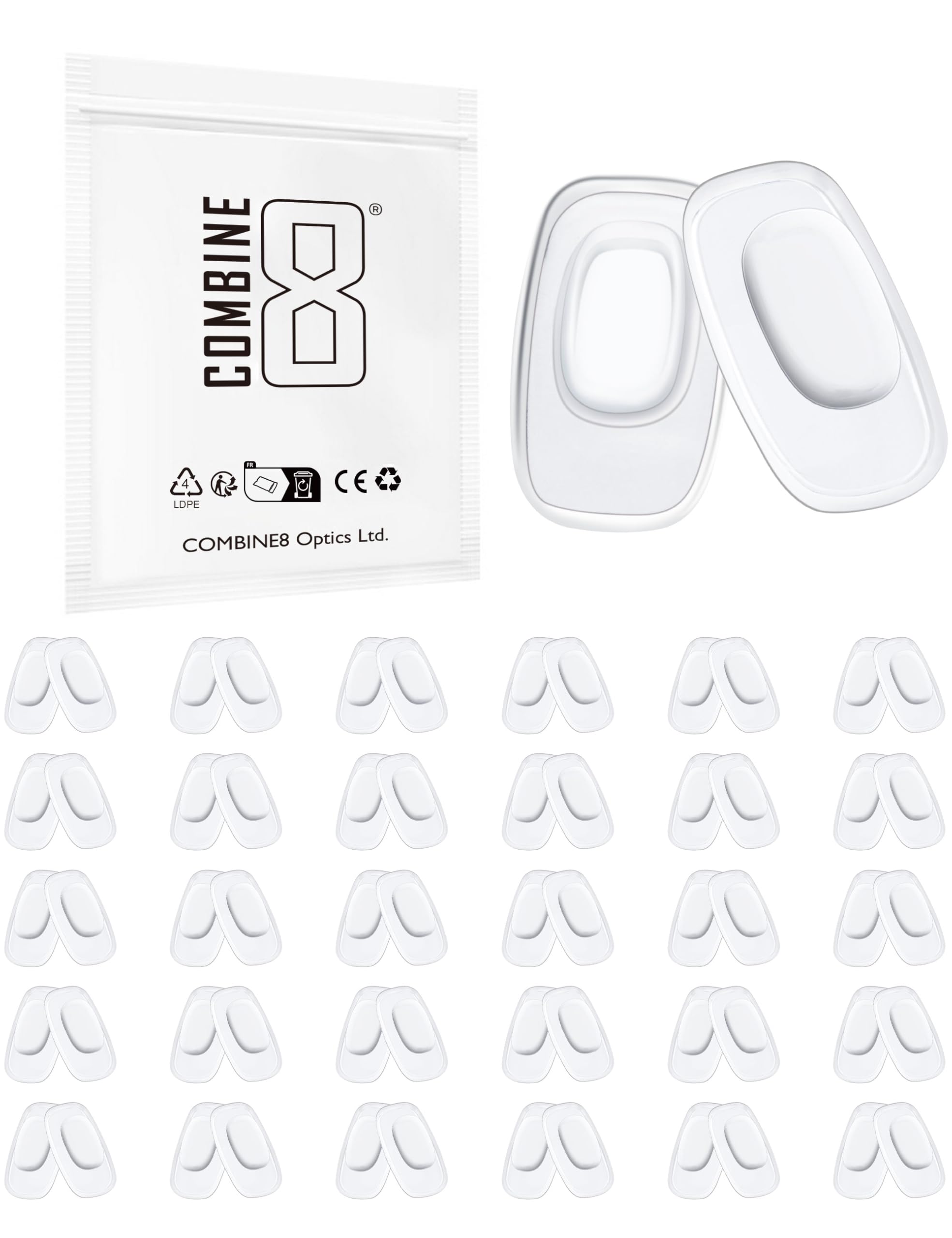 30 Pairs Clear Nose Pads for Costa South Point Flagler Ponce and Oakley compatibility