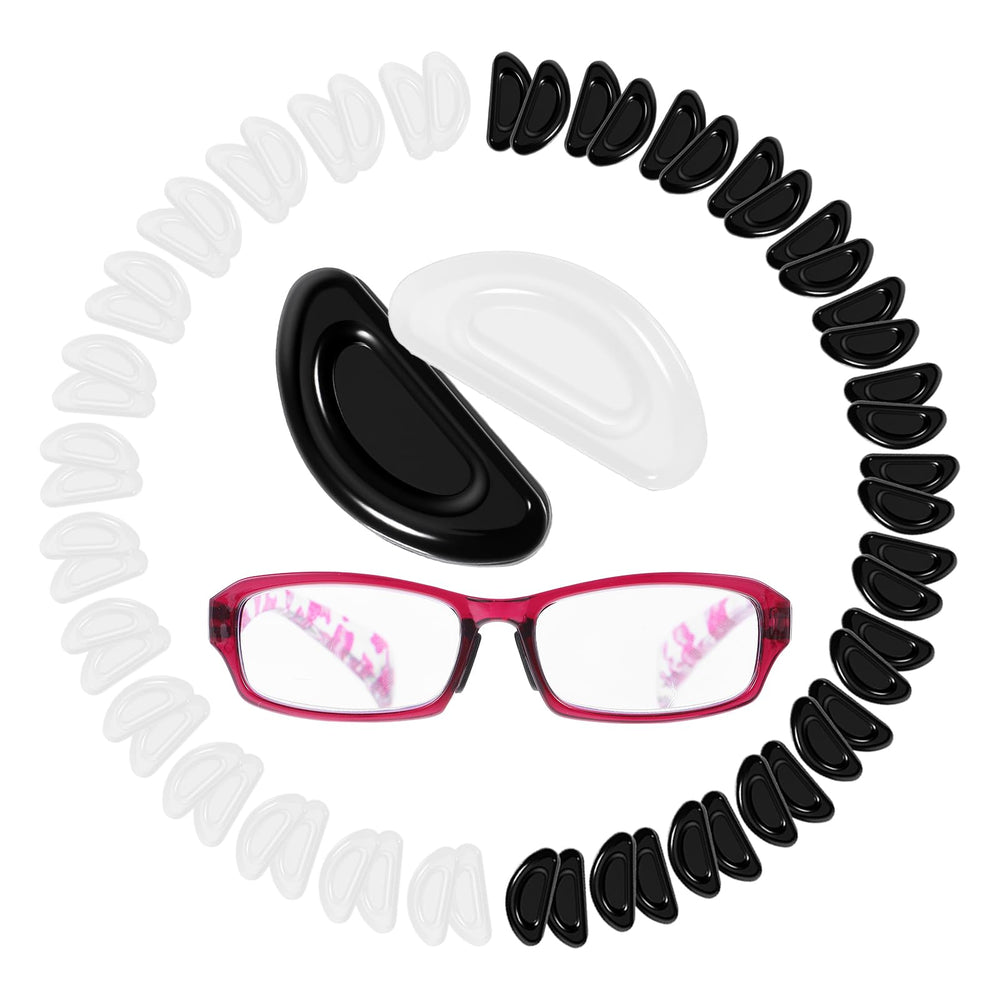 Black and white silicone glasses nose pads set