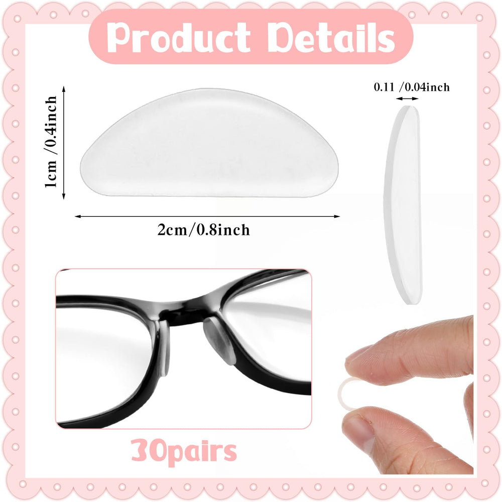 Self-adhesive nose pads on glasses frame