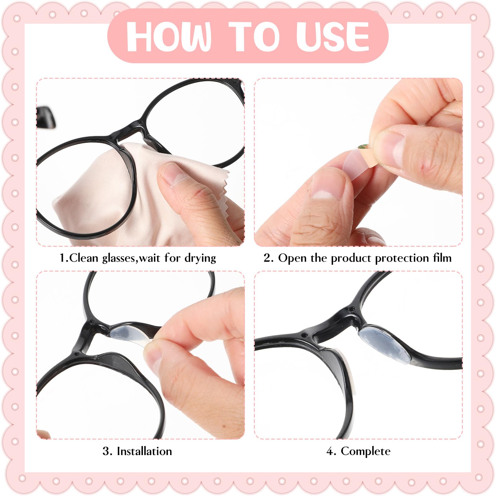 Anti-slip nose pad design for eyeglasses