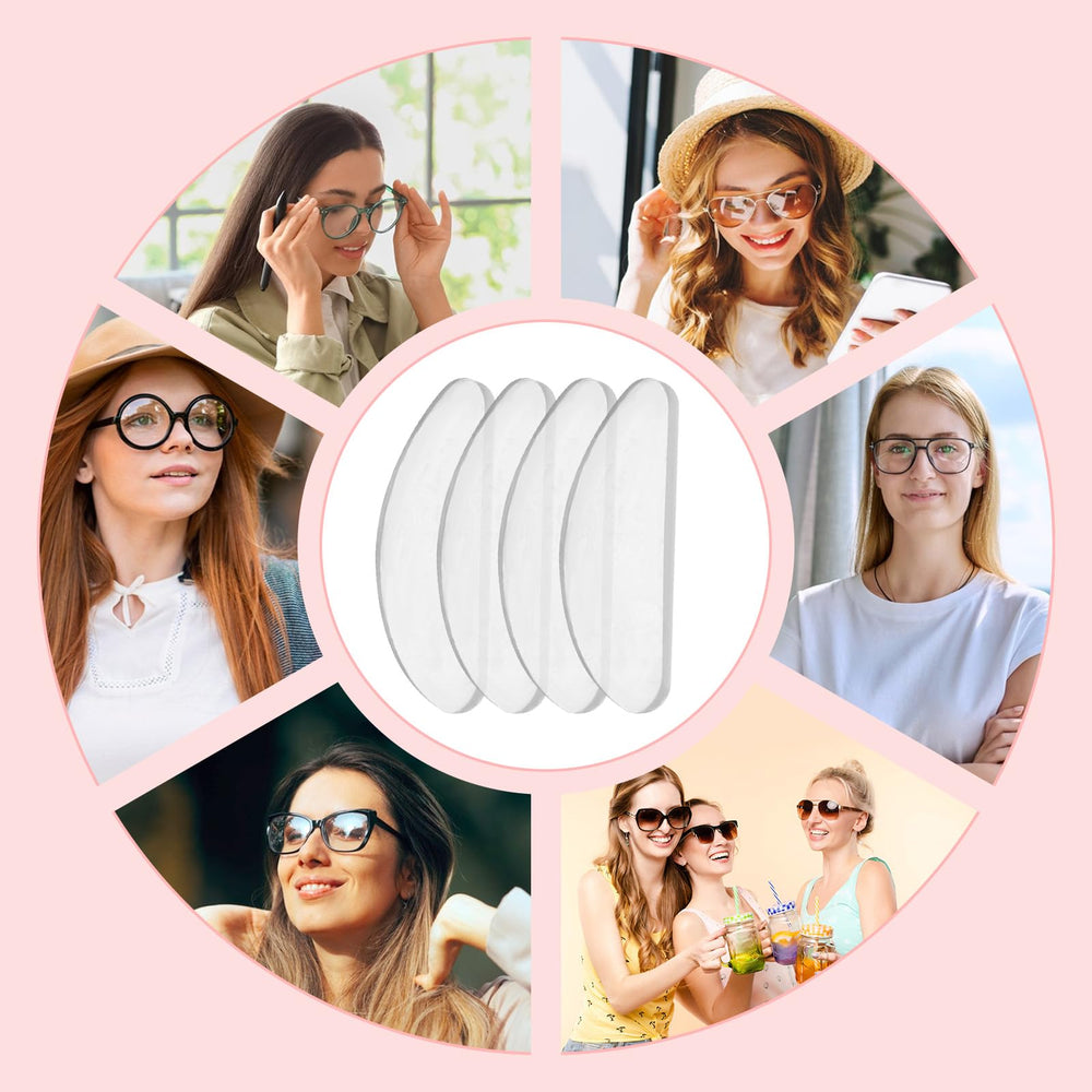 Soft silicone nose pads on eyewear