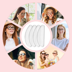 Soft silicone nose pads on eyewear