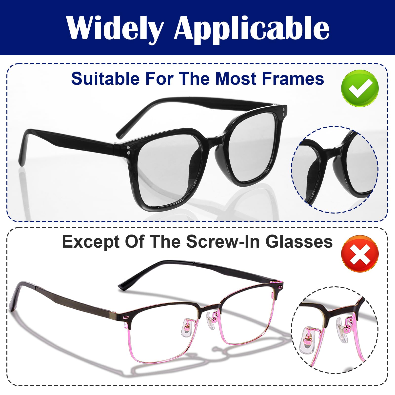 Arrangement of nose pads for replacement