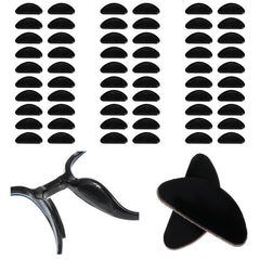 30 pairs of D-shaped silicone nose pads in black – front view