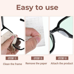 Self-adhesive nose pads applied to a frame