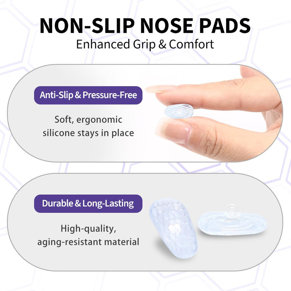 Lightweight nose pads weighing approximately 0.4g per pair