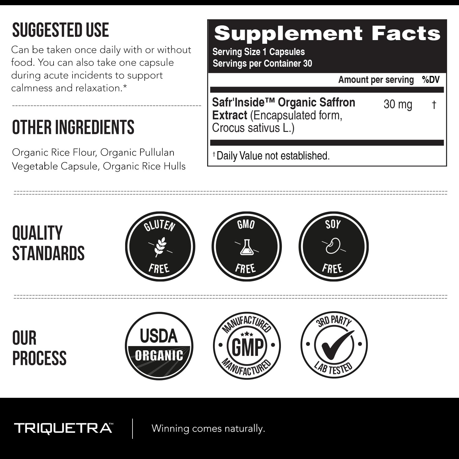 30-serving bottle of saffron extract supplement