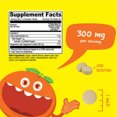 Label showing 300mg magnesium oxide per serving