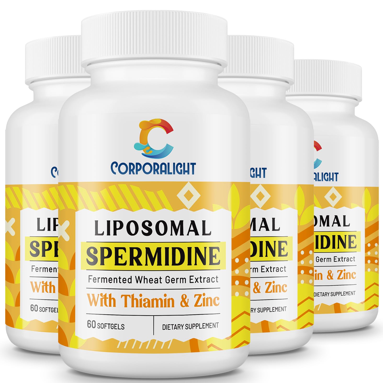Front view of 30mg Spermidine supplement bottle