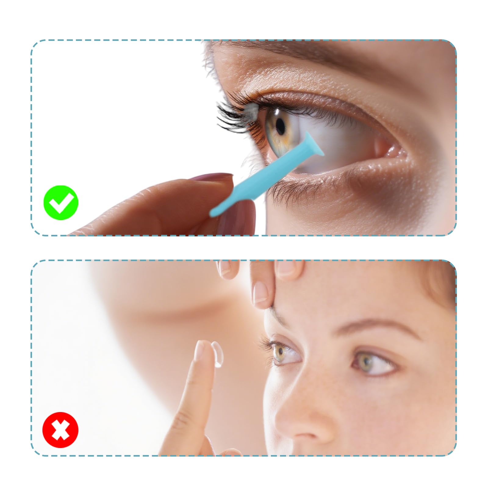 Scleral lens plunger/remover tools arranged with storage bottles