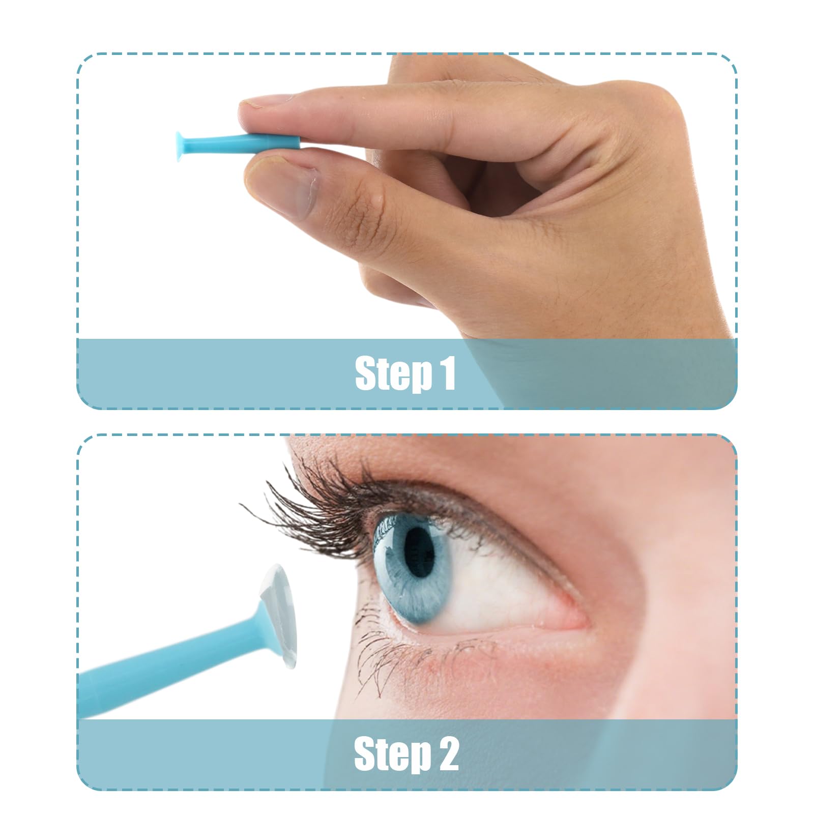 Ergonomic silicone contact lens remover tool grip with horizontal ridges