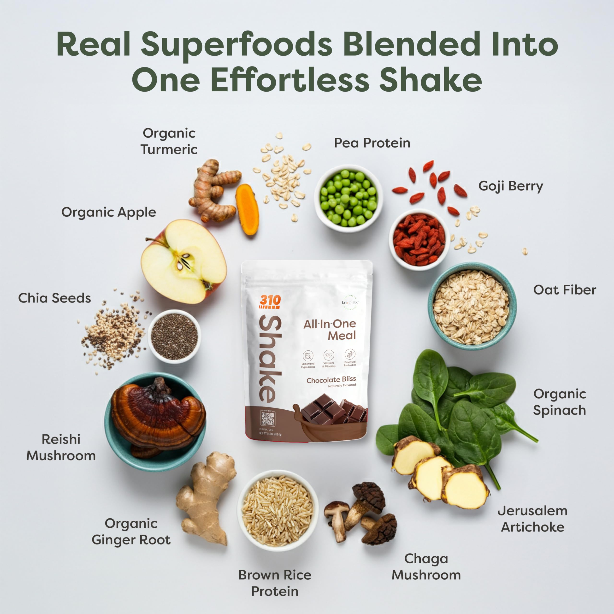 310 Nutrition adaptogen blend icon suggests daily balance and resilience through busy days.