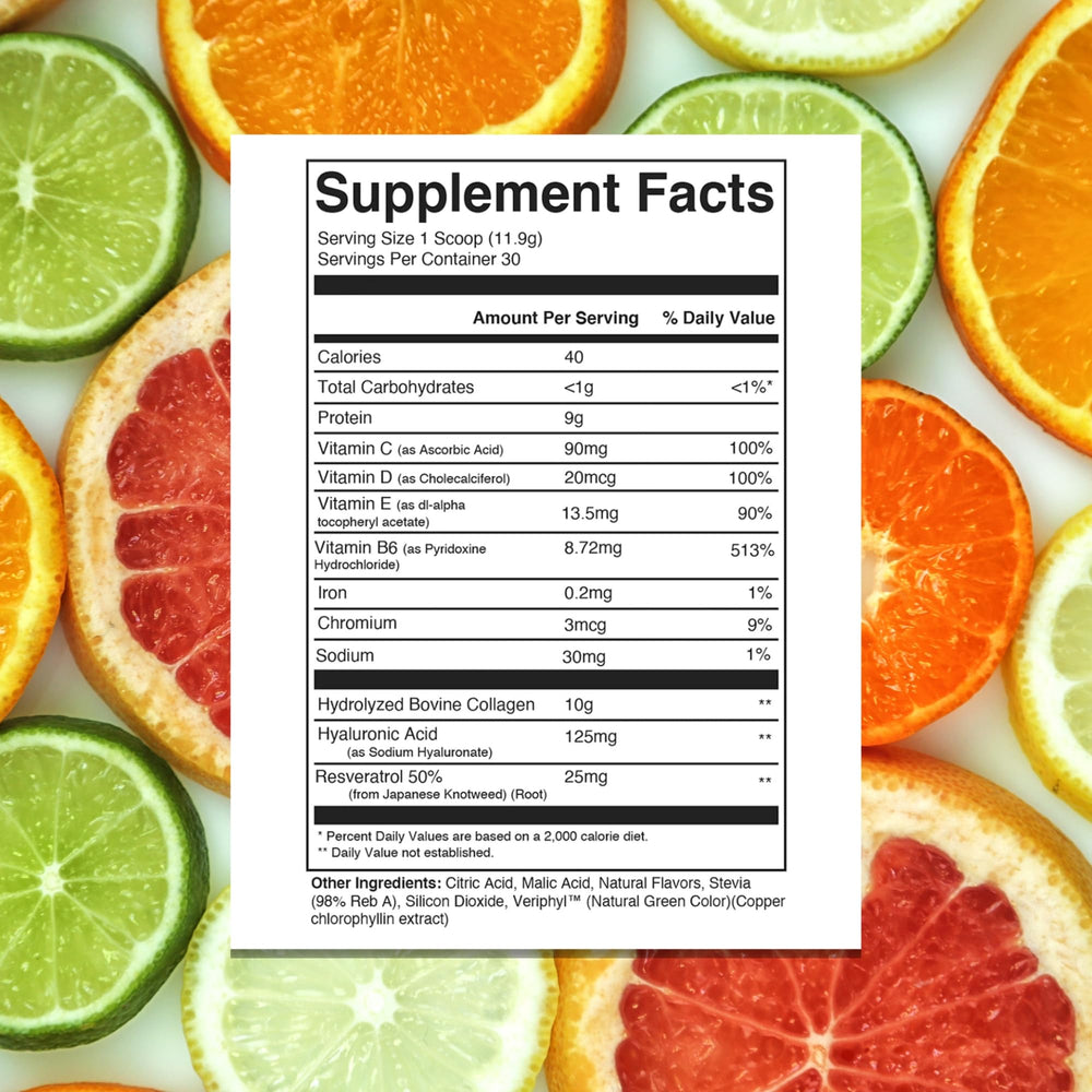 Illustration showing benefits of collagen for skin, hair and nails