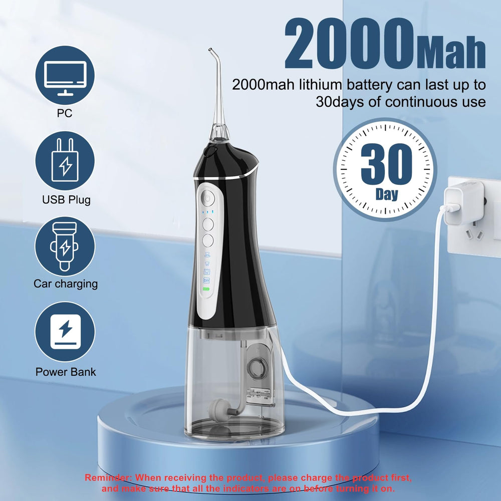 Large 320ml water reservoir for extended flossing
