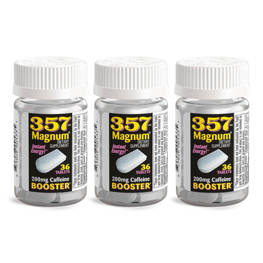357 HR MAGNUM energy tablets bottle front boosts quick energy on the go.