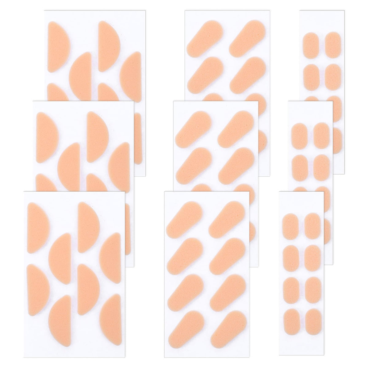 36 pairs of self-adhesive eyeglass nose pads in skin color
