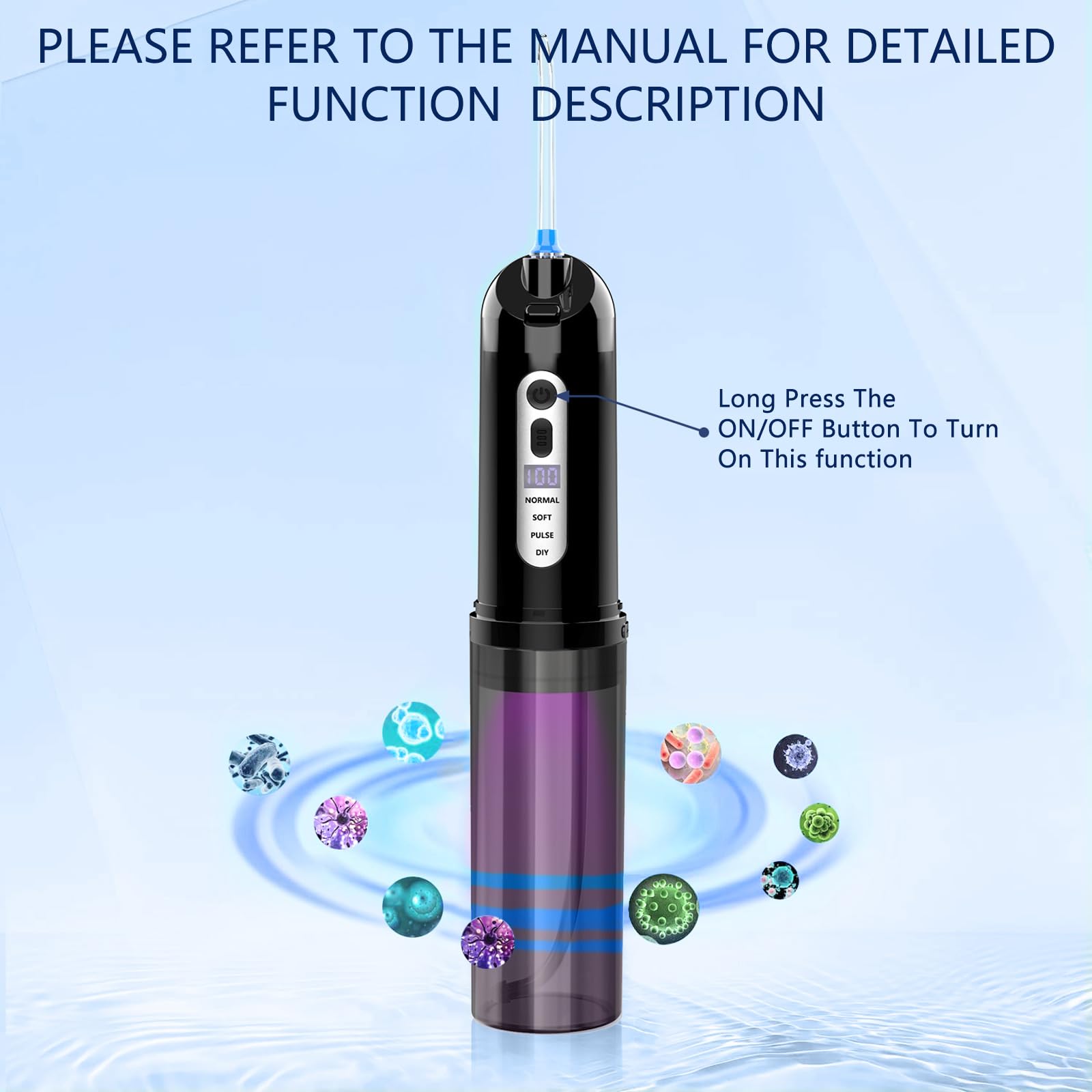 360-degree rotating nozzle for easy cleaning