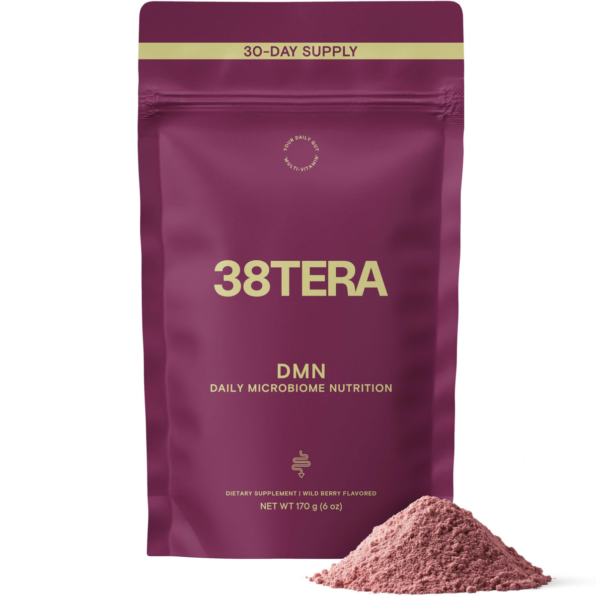 Front view of 38TERA DMN Wild Berry 6 oz container