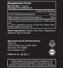 3AD Black Series bottle side label showing patent-backed formula for performance