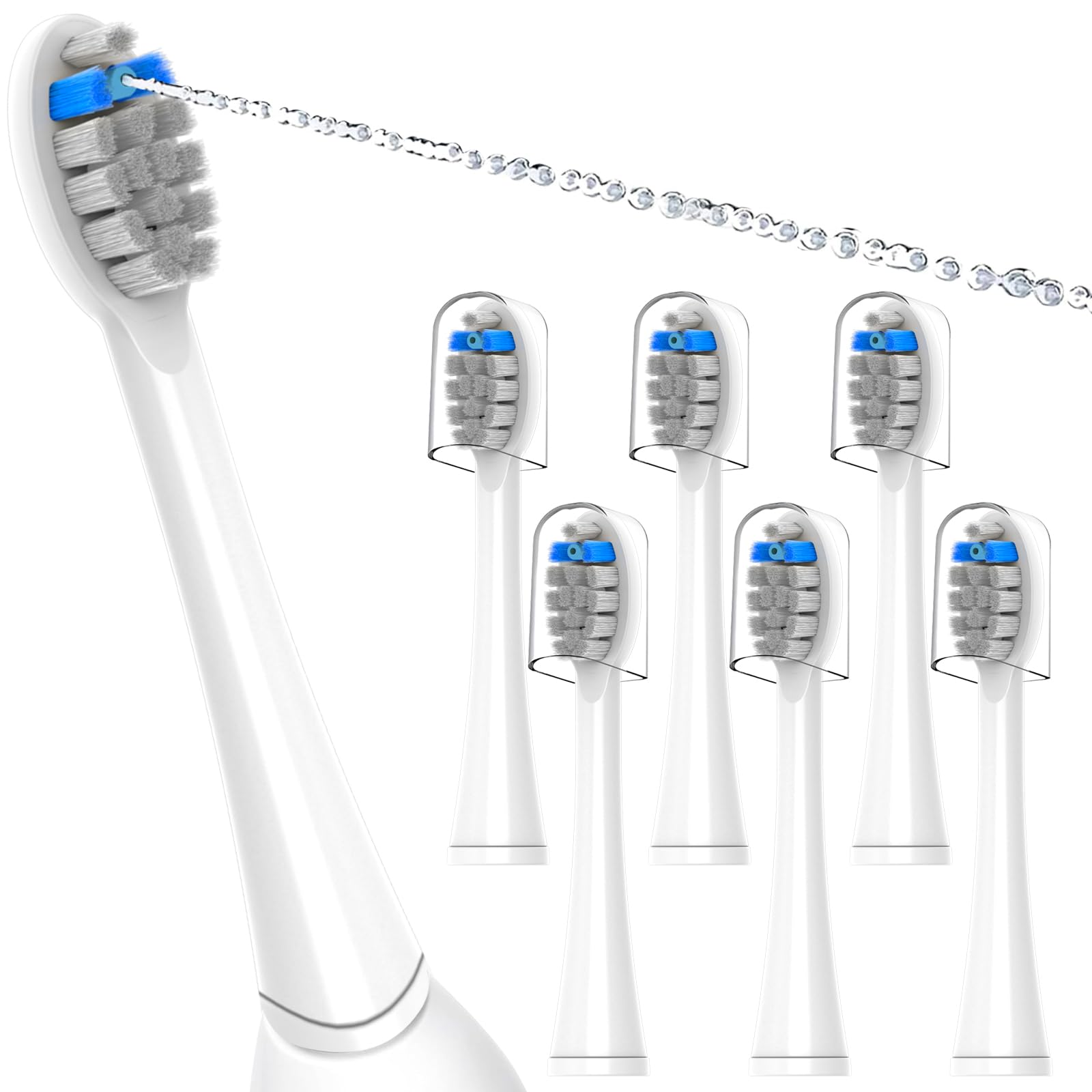 Three-pack replacement toothbrush heads for SF-01 and SF-02
