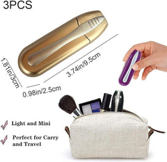 Front view of 3-pack glasses cleaners in gold color