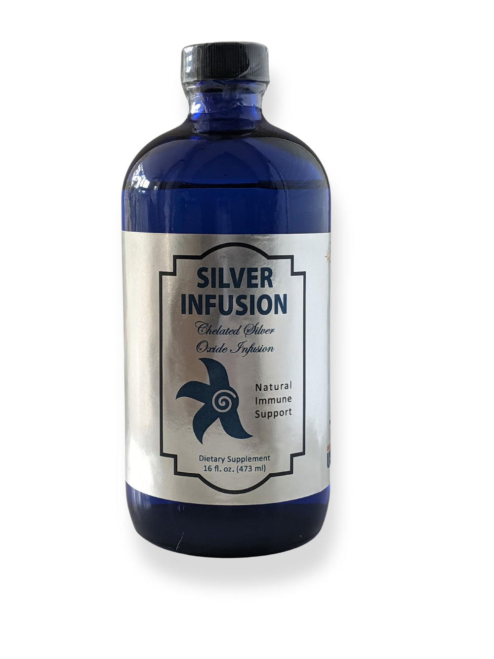 Front bottle of 3rd Rock Essentials Silver Infusion 150 PPM Silver Oxide Tonic