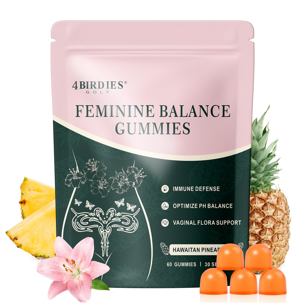 Hero image: 4 Birdies Golf Feminine Balance Gummies bottle