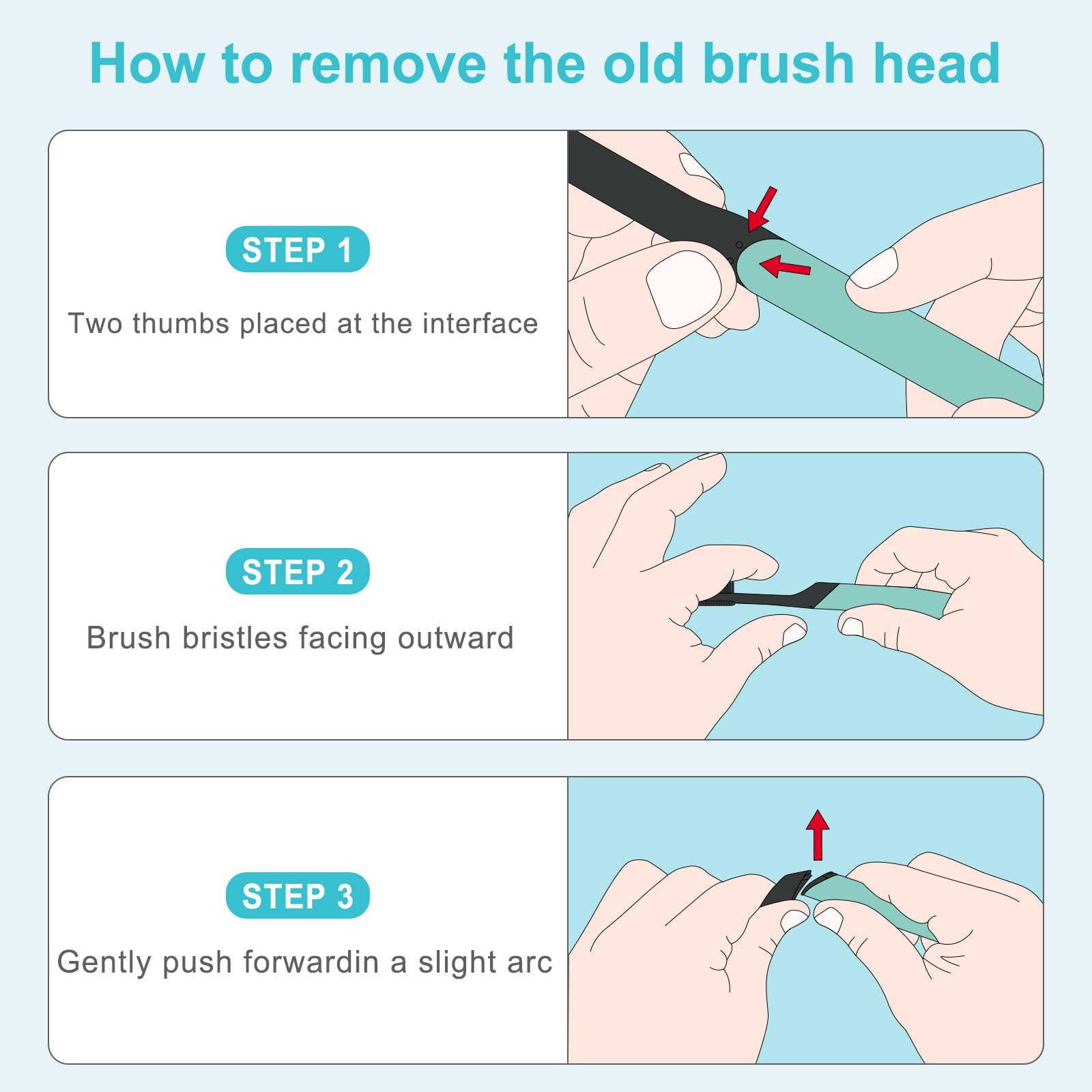 Close-up of DuPont bristles on black replacement head