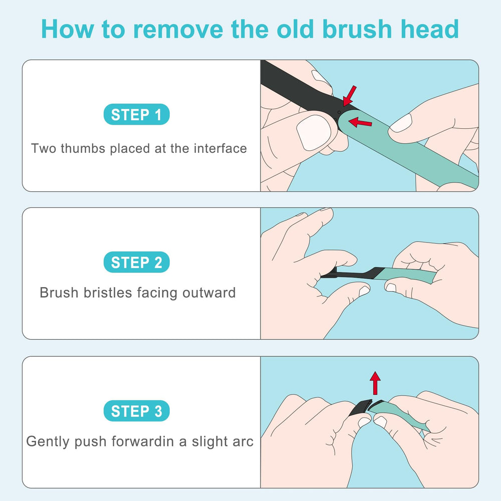 Close-up of DuPont bristles on black replacement head